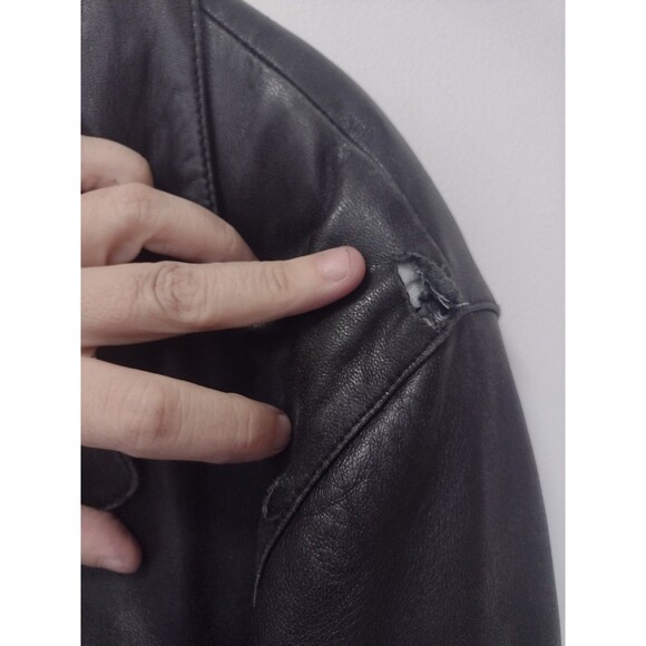 Black Old Stock Vintage Guess Butter Soft Leather Jacket W Removable Liner L - Picture 12 of 16